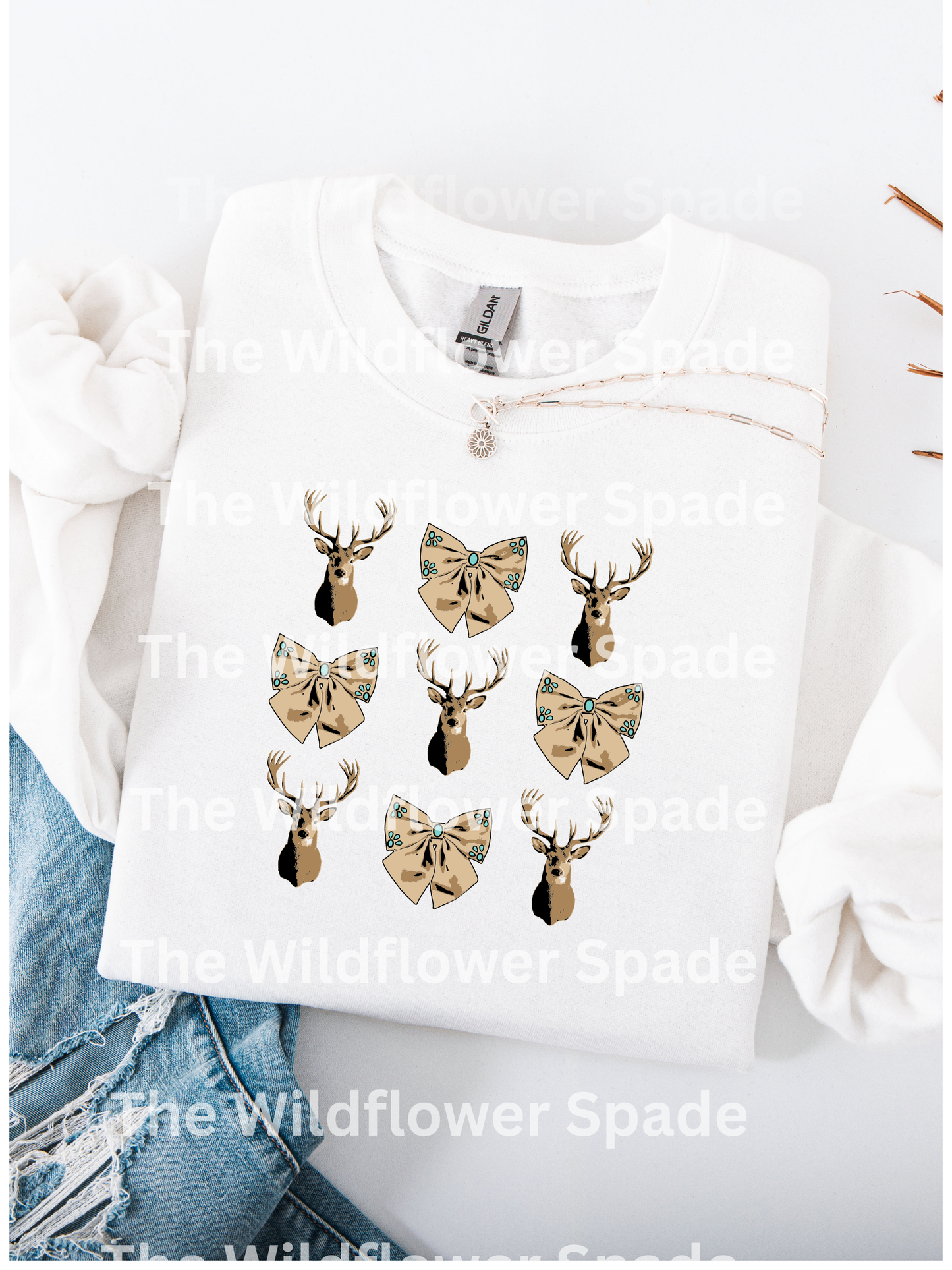 Bucks and Bows Graphic Crewneck
