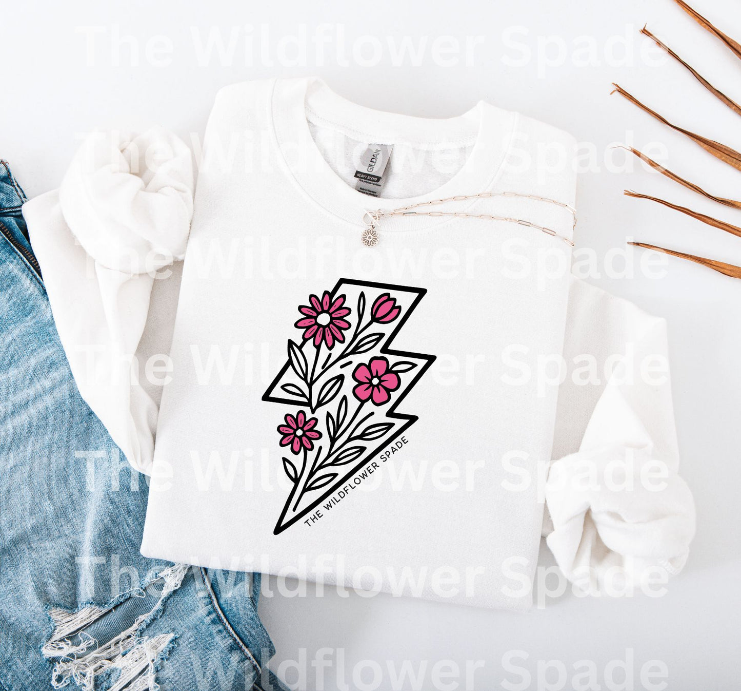 Wildflower Lightning Bolt Graphic Crewneck