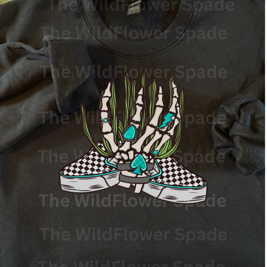 Turquoise Skeleton Crewneck