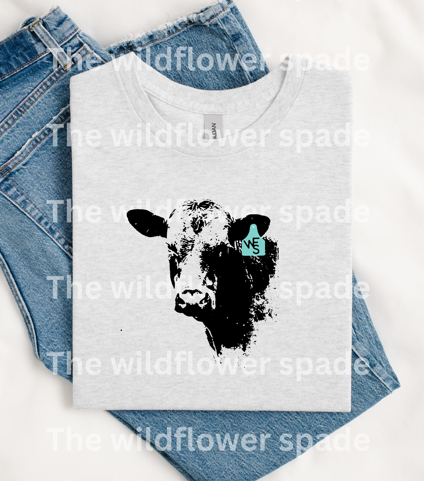 Cow Tag Bull Graphic Cut To Crop Tee