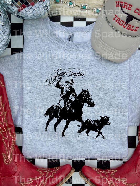Calf Roping Graphic Crewneck