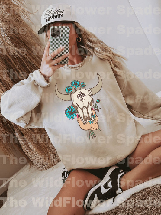Floral Skull Crewneck