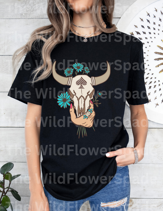 Floral Skull Graphic Tee