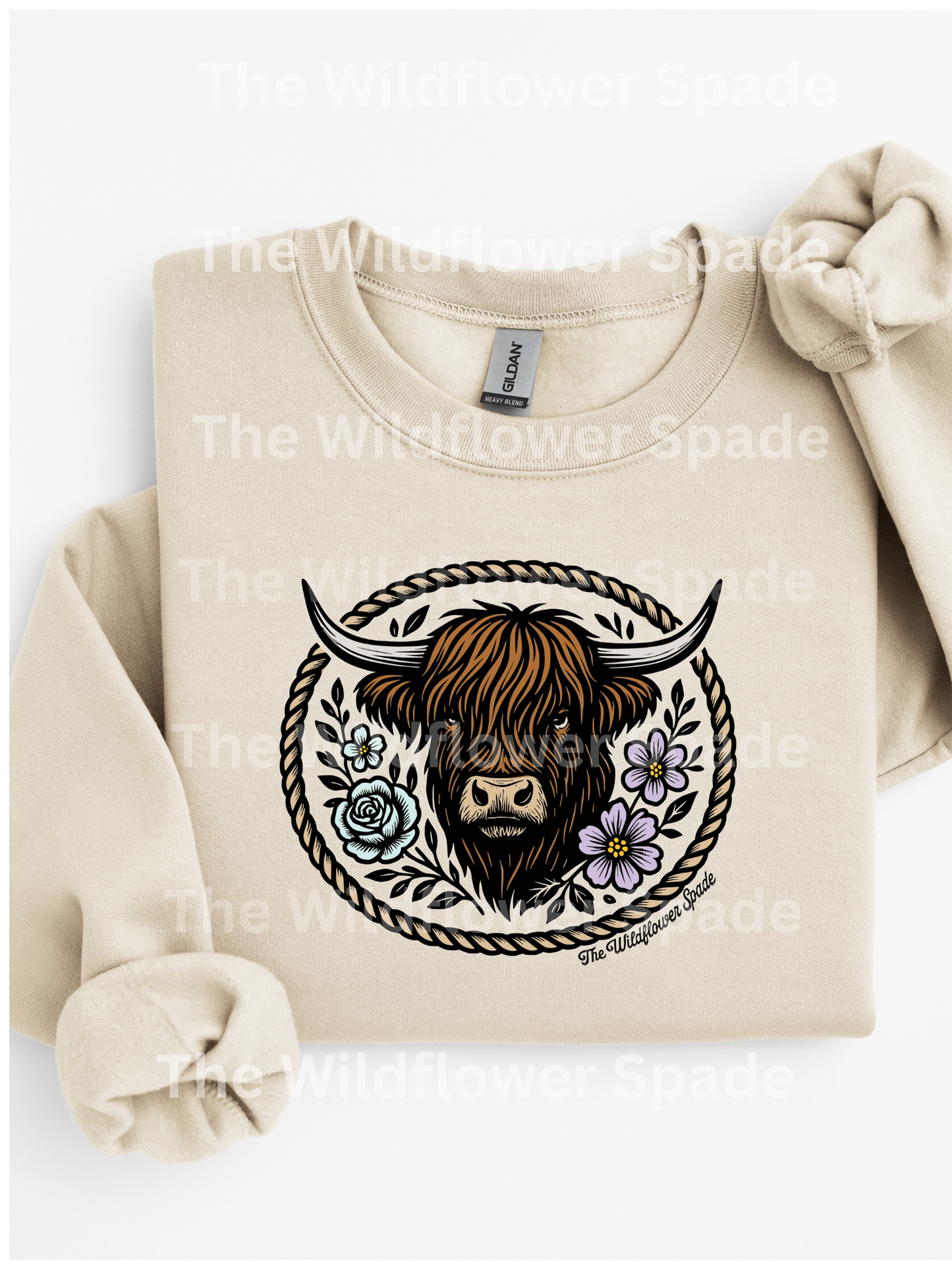 Wildflower Highland Cow Graphic Tee