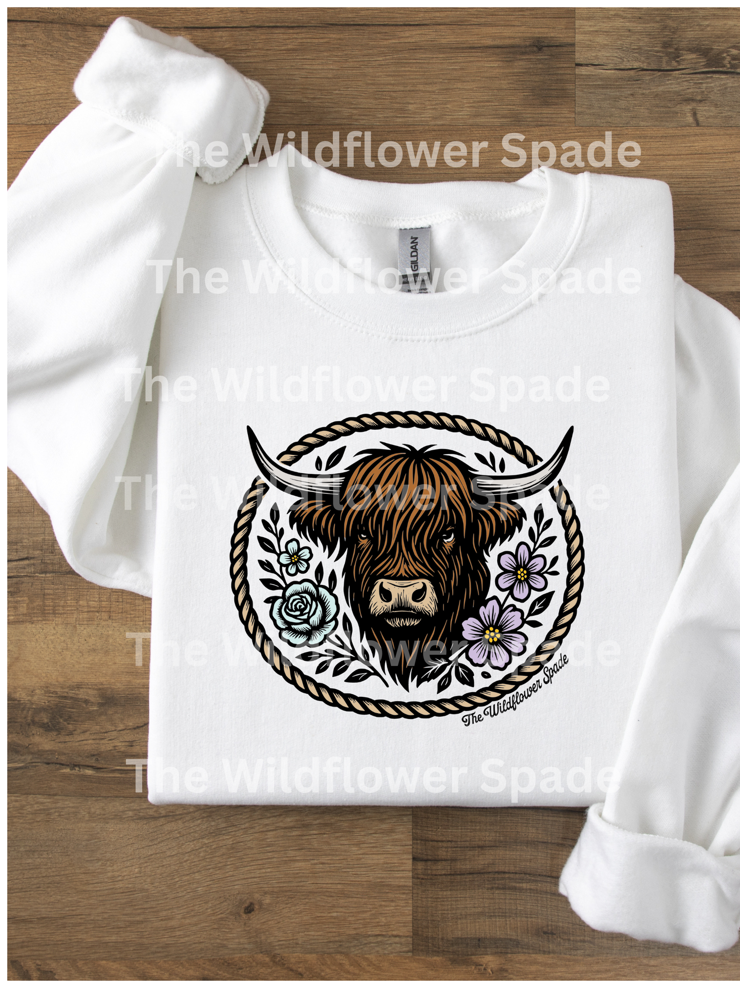 Wildflower Highland Cow Graphic Tee