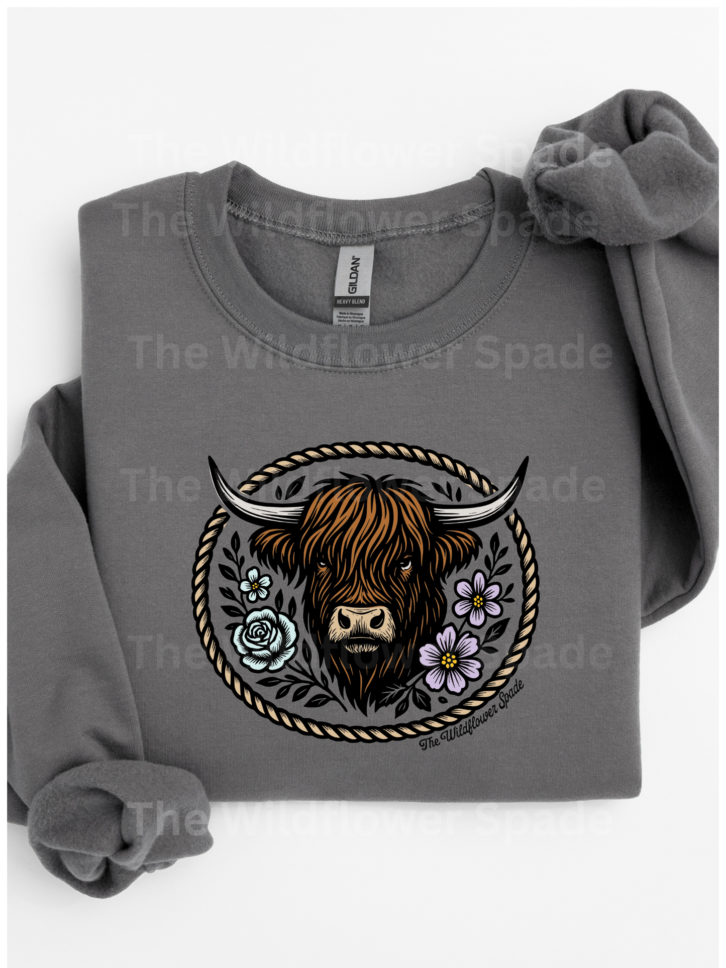 Wildflower Highland Cow Graphic Tee