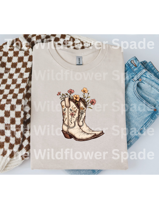 Wildflowers Boots Graphic Tee